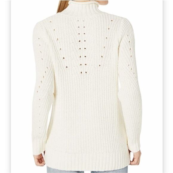 Kensie Pointelle‎ Turtleneck Pullover Sweater in Vanilla Size small - Picture 3 of 6